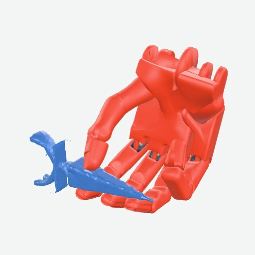 Long-limbed figure grasp preview